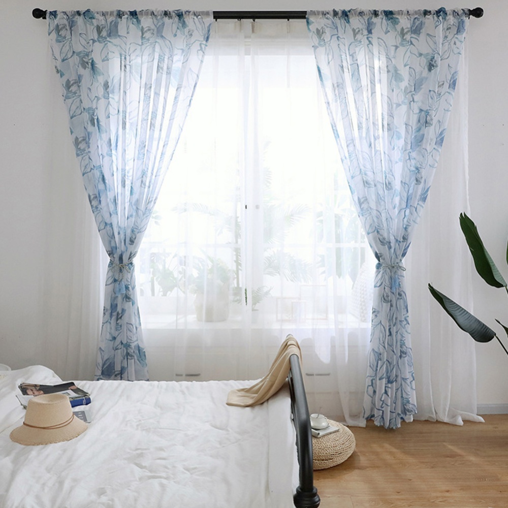 Printing Curtain Spring Tulle for Living Room Bedroom Children Window Screening Coffee_1 * 2 meters high - Image 3