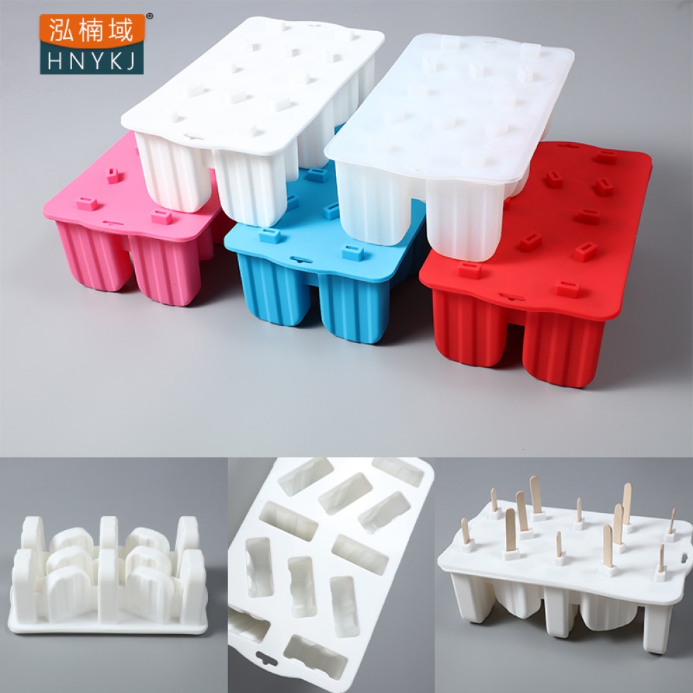 12 Holes Ice Cream Mold Silicone Homemade Popsicle DIY Ice-sucker Mould for Kids Adults Milky white - Image 2