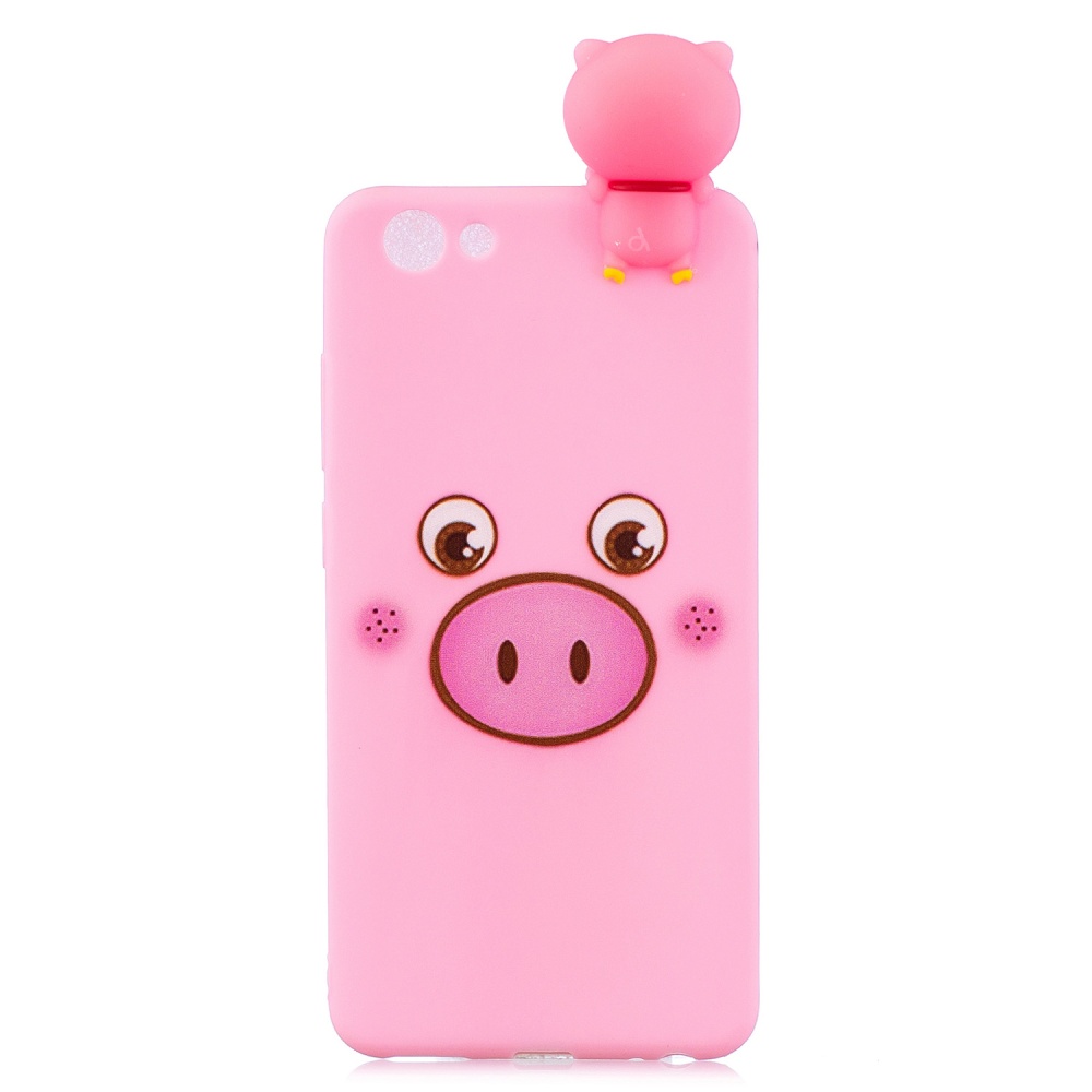 For VIVO Y71 3D Cute Coloured Painted Animal TPU Anti-scratch Non-slip Protective Cover Back Case Small pink pig - Image 2