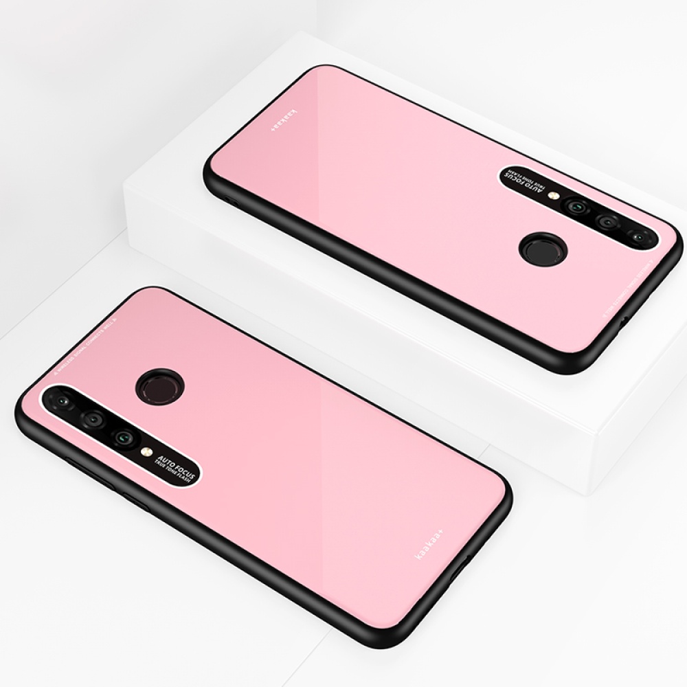 HUAWEI P30 lite-NOVA 4E Simple Solid Color Acrylic Backboard + TPU Soft Edge Anti-scratch Anti-fall Protective Back Case white - Image 2