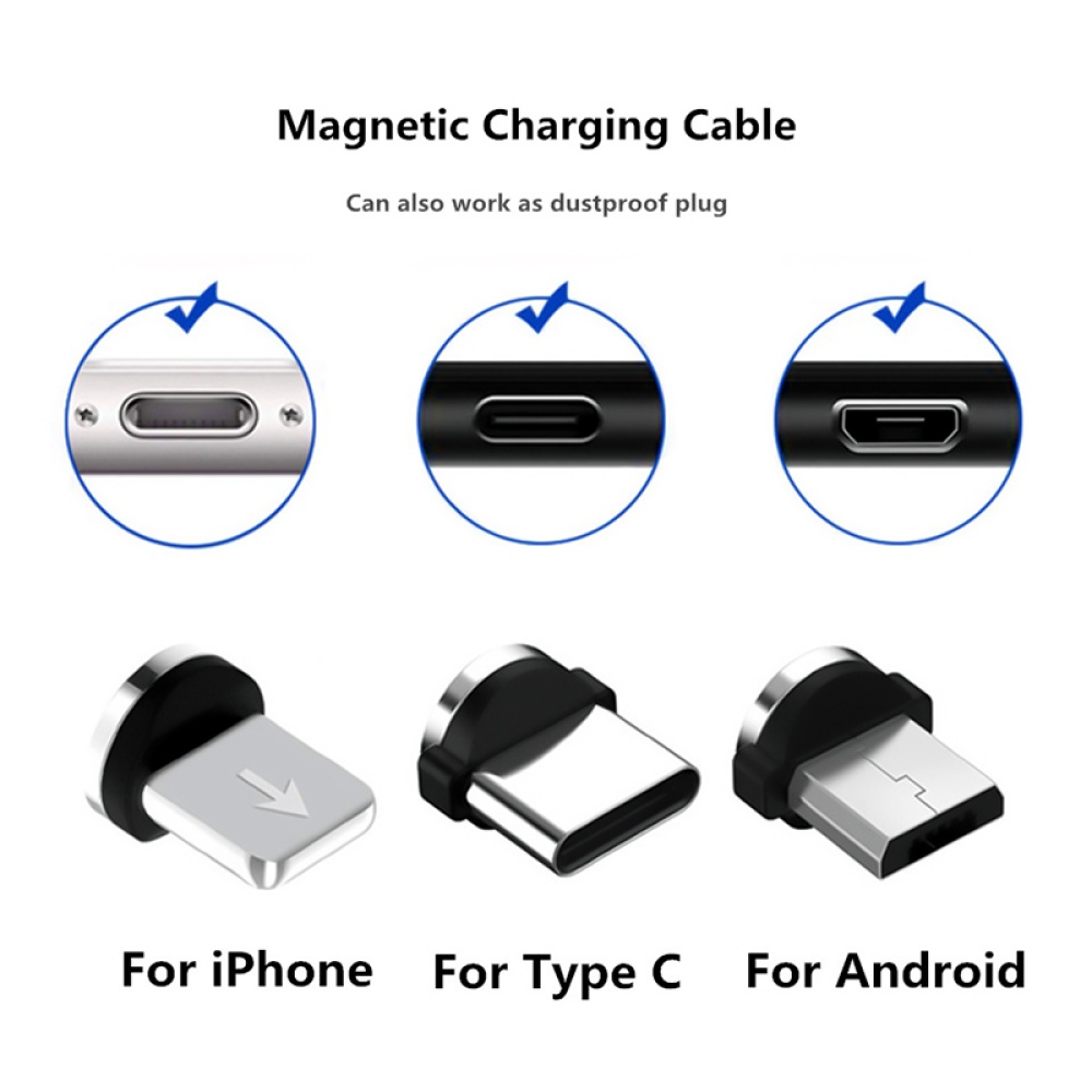 3-in-1 Aluminum Alloy Mobile Phone Magnetic Data Cable Super Multipurpose Adapter Compatible For Android Os Type-c iphone - Image 2