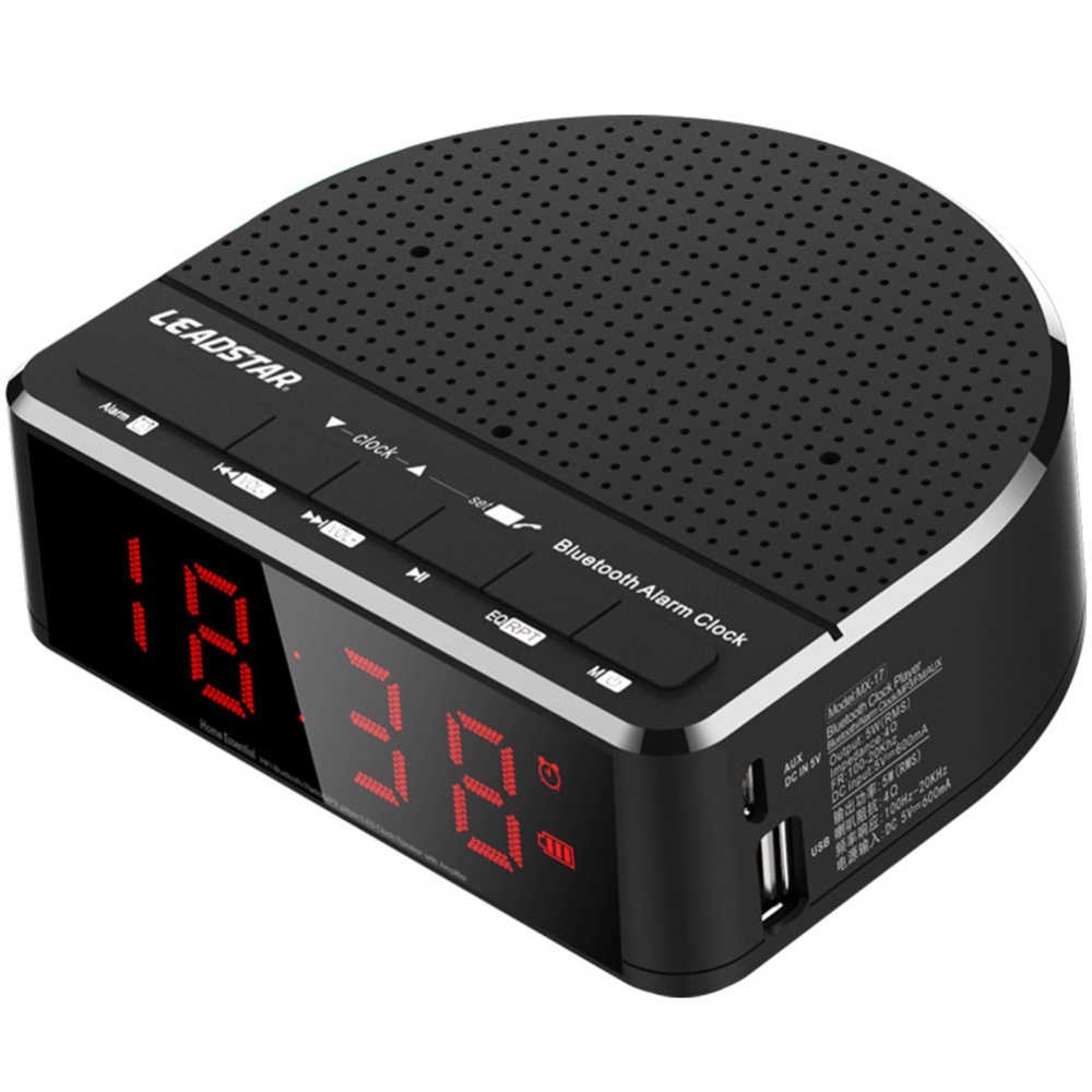 Wireless Bluetooth Radio Alarm Clock Phone Subwoofer Speaker Home Decration black_MX-01