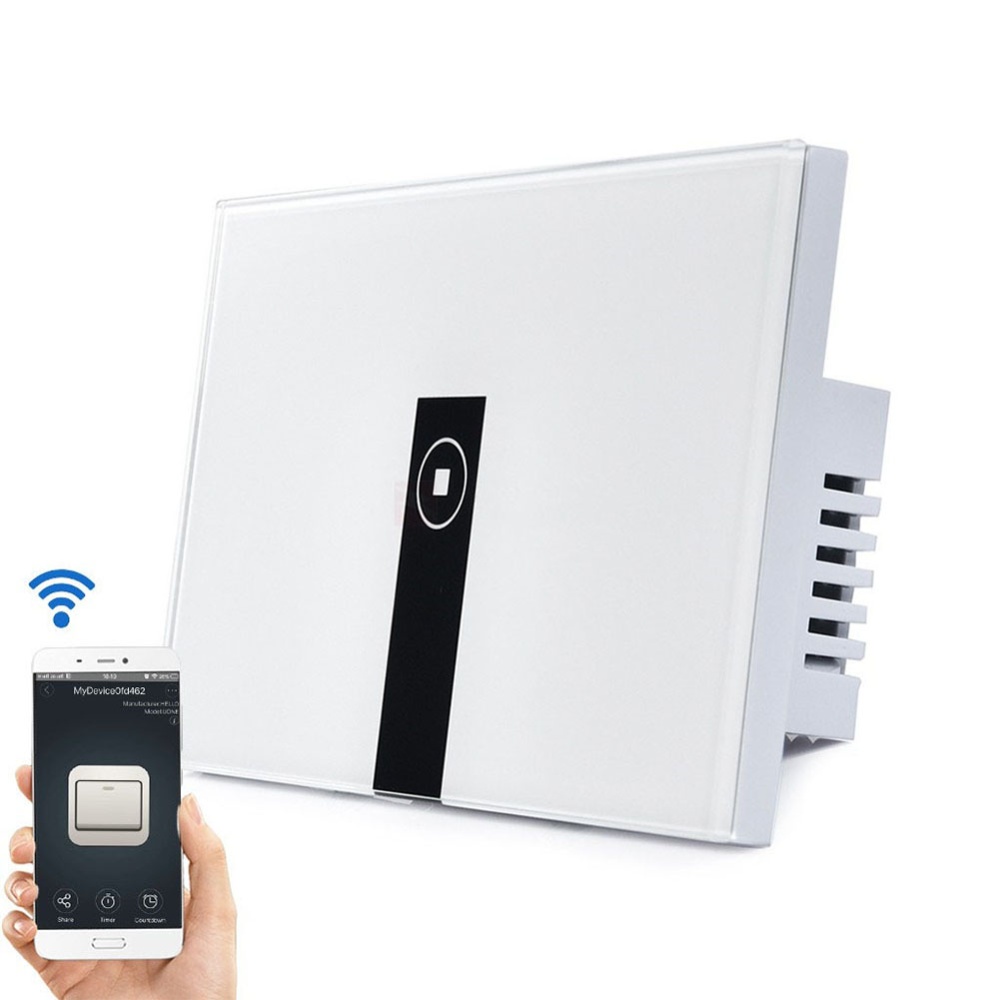 WiFi Smart Touch Switch APP Remote Control Voice (U.S. Plug 1 Channel) Black and White