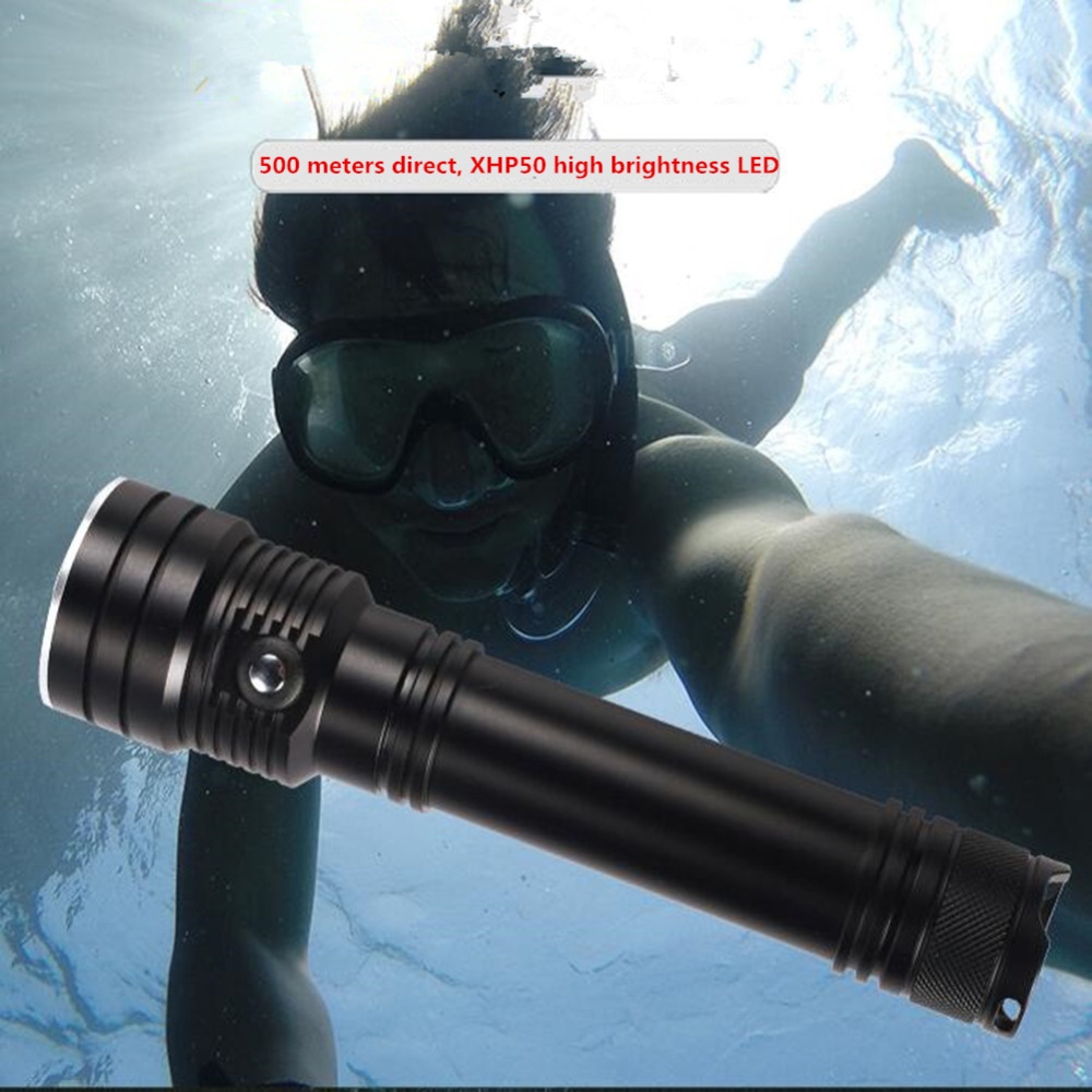 Bright XHP50 Diving Flashlight 50M Depth 2500LM D150 LED 4000 Underwater Lamp Single flashlight