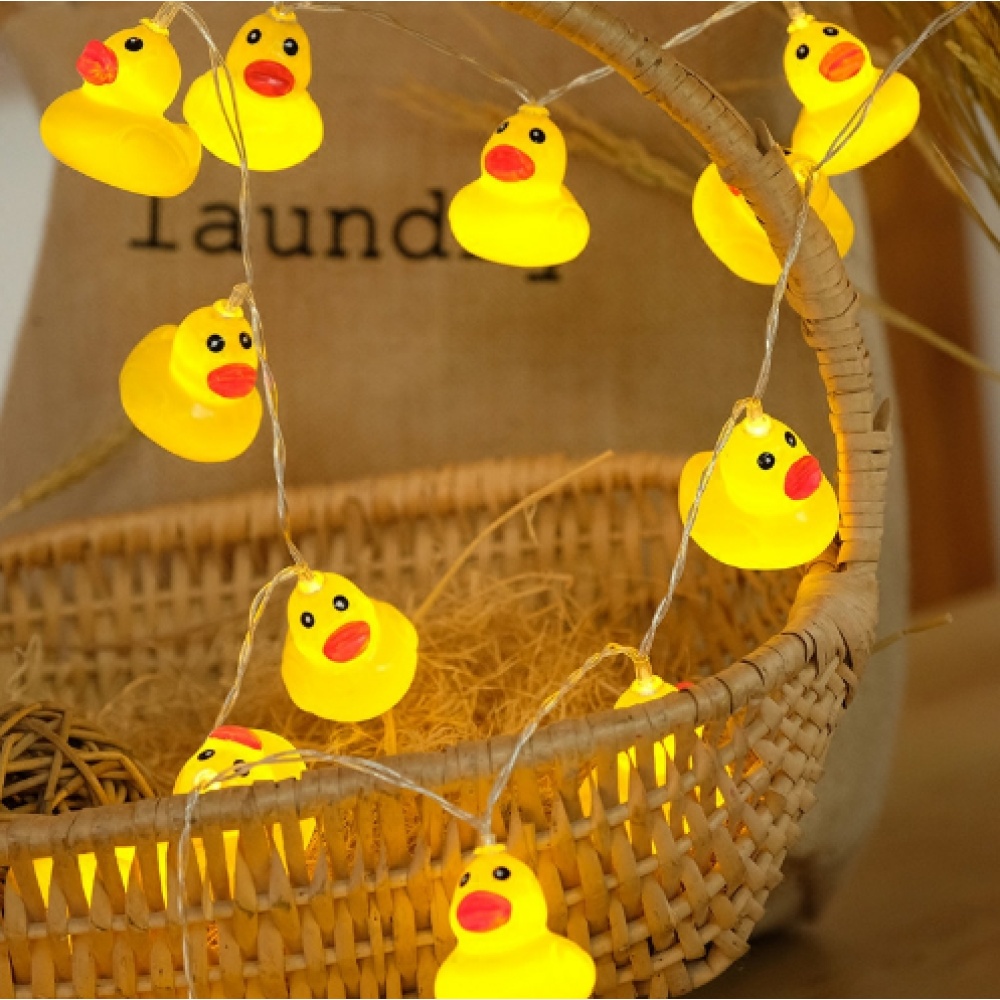 LED String Lights Plastic Yellow Duck Battery Fairy Light Christmas Party Garden Yard Decor 3 meters 20 lights - battery models - Image 3