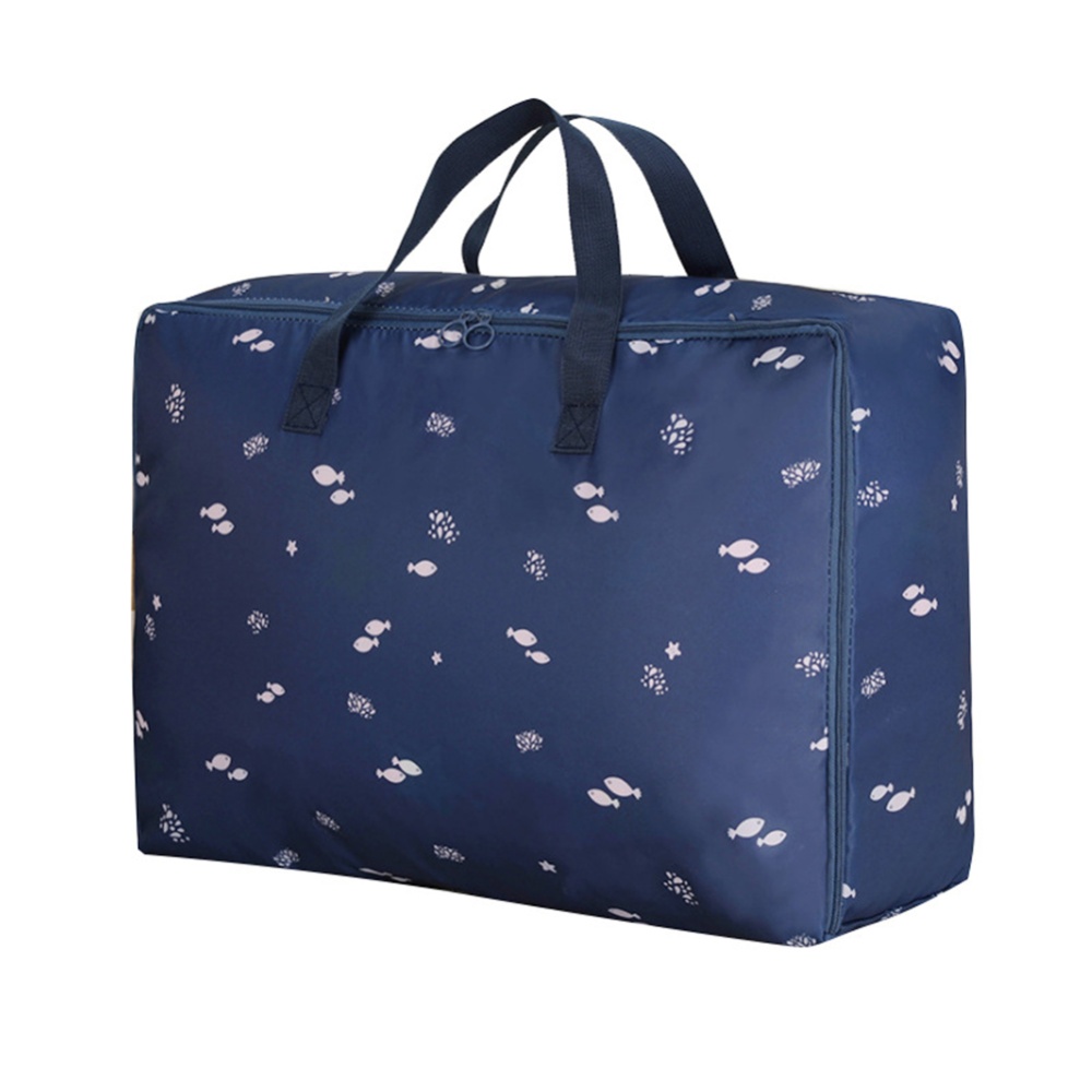 Multifunction Oxford Cloth Storage Bag with Handles for Cabinet Luggage Clothes Organize dark blue fish_XL 60*50*25cm - Image 2