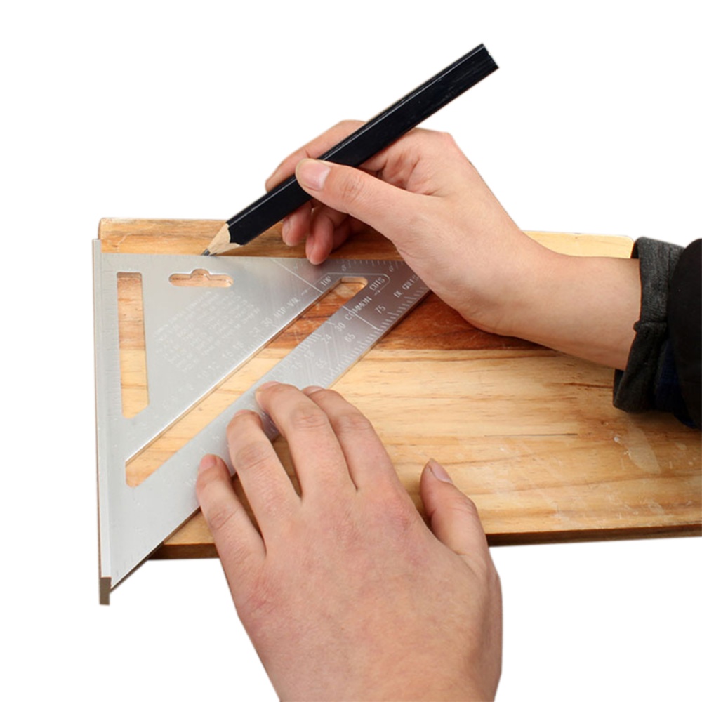 Multifunction Thicken Aluminun Alloy 45 Degree Triangular Ruler British system 7 inches