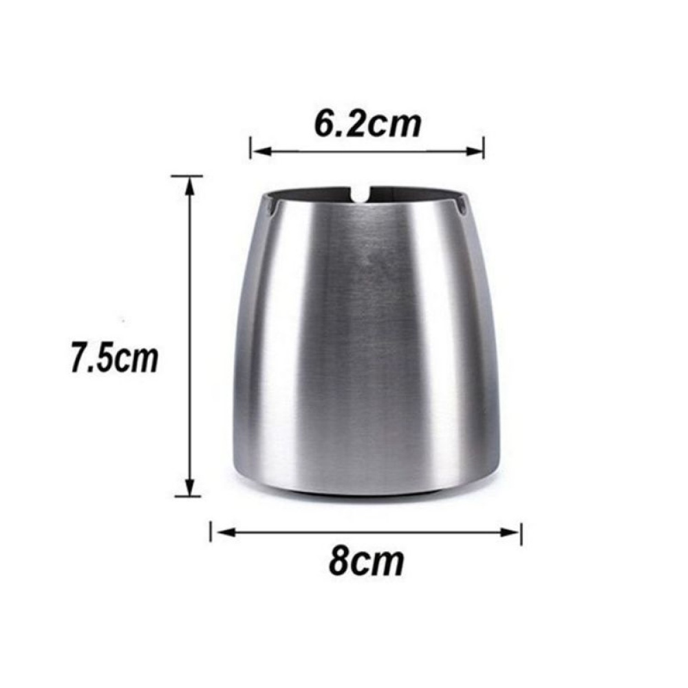 Fashion Stainless Steel Ashtray Outdoor Wind for Garden Terrace Balcony Silver S - Image 2