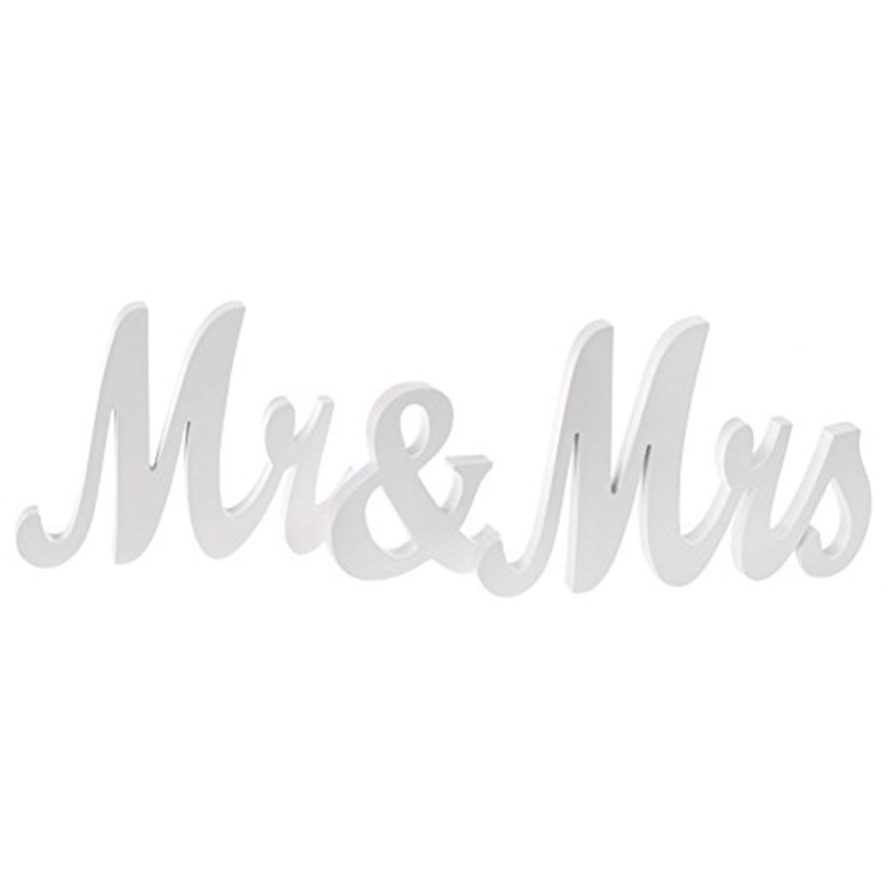 Exquisite Wooden Letters Mr & Mrs Wedding Pros Anniversary Party Decoration white