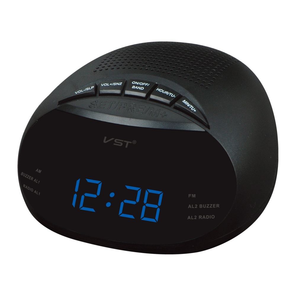 Clock-Controlled LED Alarm Clock with Radio & Snooze Function Gift Decoration European Specification 13.5 * 6.5 13.5CM green - Image 2