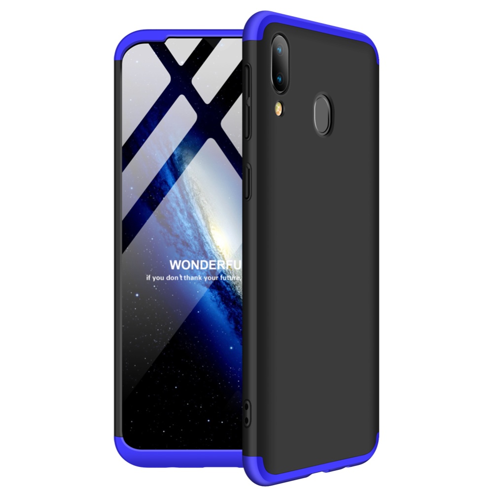 For Samsung M20 Ultra Slim PC Back Cover Non-slip Shockproof 360 Degree Full Protective Case Blue black blue - Image 2