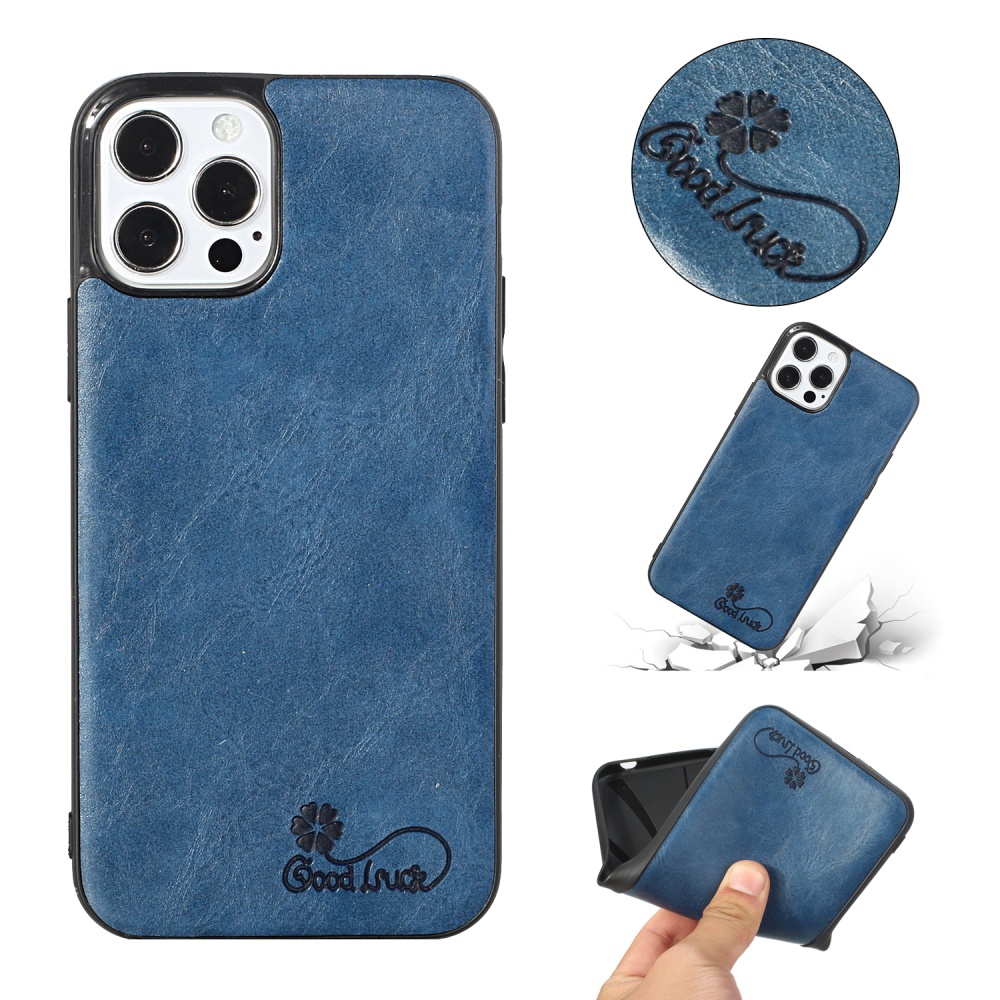 For Iphone 11 Pro Max Mobile Phone Cover Pu Waxed Leather Protective Case sapphire - Image 2