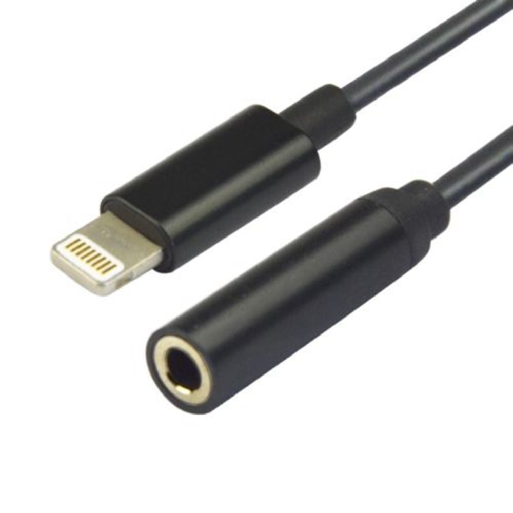 Lightning To 3.5mm Audio Jack Headphone Adapter Connector Cable for iphone 7/7 Plus Black - Image 2