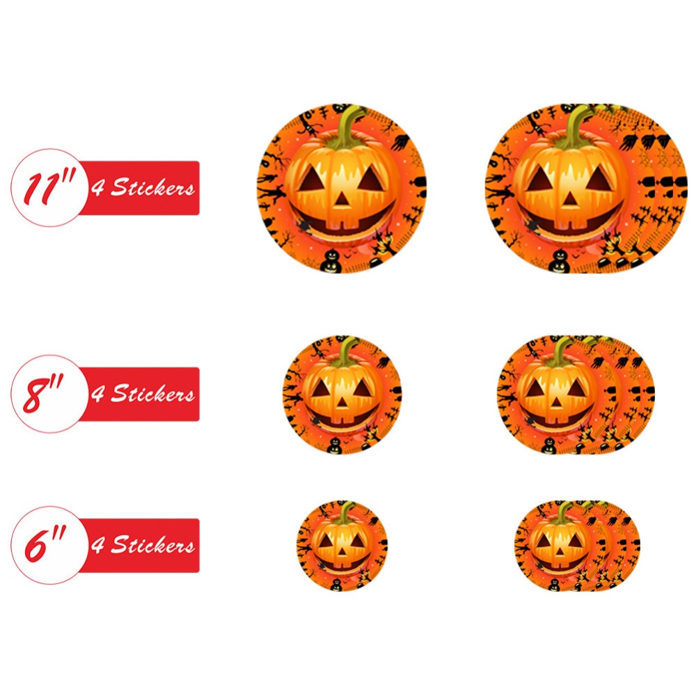 12Pcs Halloween Round Floor Sticker Decor Living Room Scary Eyes Pumpkin Wall Mural Decals HW002 - Image 3