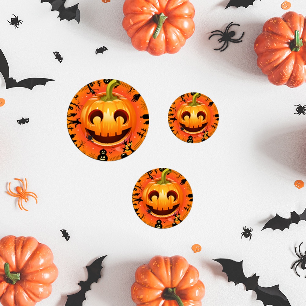 12Pcs Halloween Round Floor Sticker Decor Living Room Scary Eyes Pumpkin Wall Mural Decals HW003 - Image 3