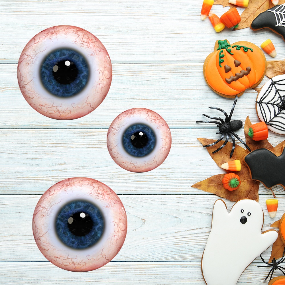 12Pcs Halloween Round Floor Sticker Home Decor Living Room Scary Eyes Wall Party Holiday Decals HW005 - Image 2