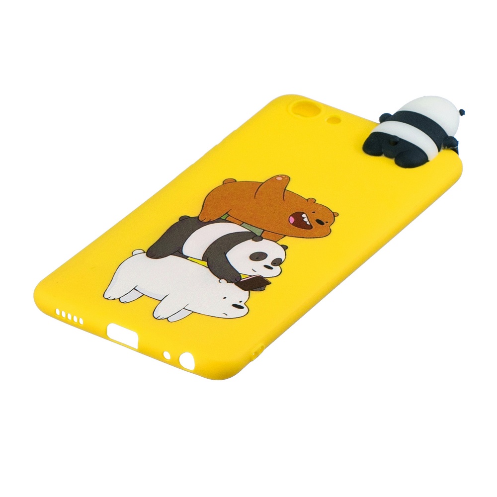 For VIVO Y71 3D Cute Coloured Painted Animal TPU Anti-scratch Non-slip Protective Cover Back Case Striped bear - Image 2