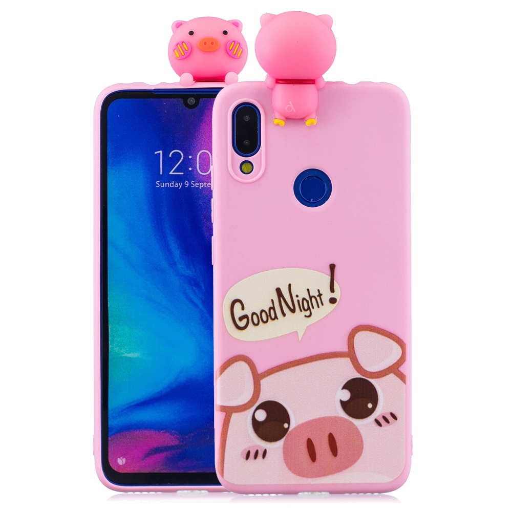 For Redmi NOTE 7 3D Cute Coloured Painted Animal TPU Anti-scratch Non-slip Protective Cover Back Case yellow - Image 2