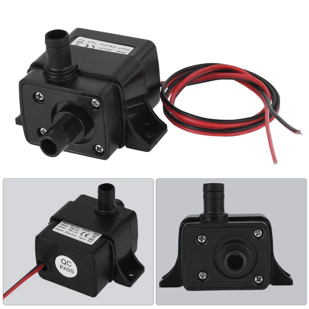 Fish Tank Water Pump Aquarium Submersible Oxygen for DC12V 3M 240L/H Supplies black - Image 3