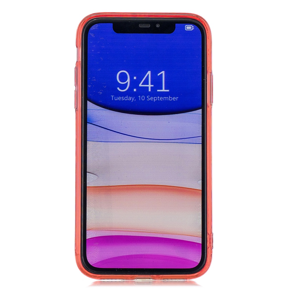 for iPhone 11 / Pro Max Clear Colorful TPU Back Cover Cellphone Case Shell Red - Image 2