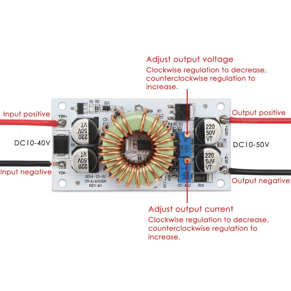 250W 10A Step-up Boost Converter with Current Limiter for Arduino DIY Power LEDs - Image 2