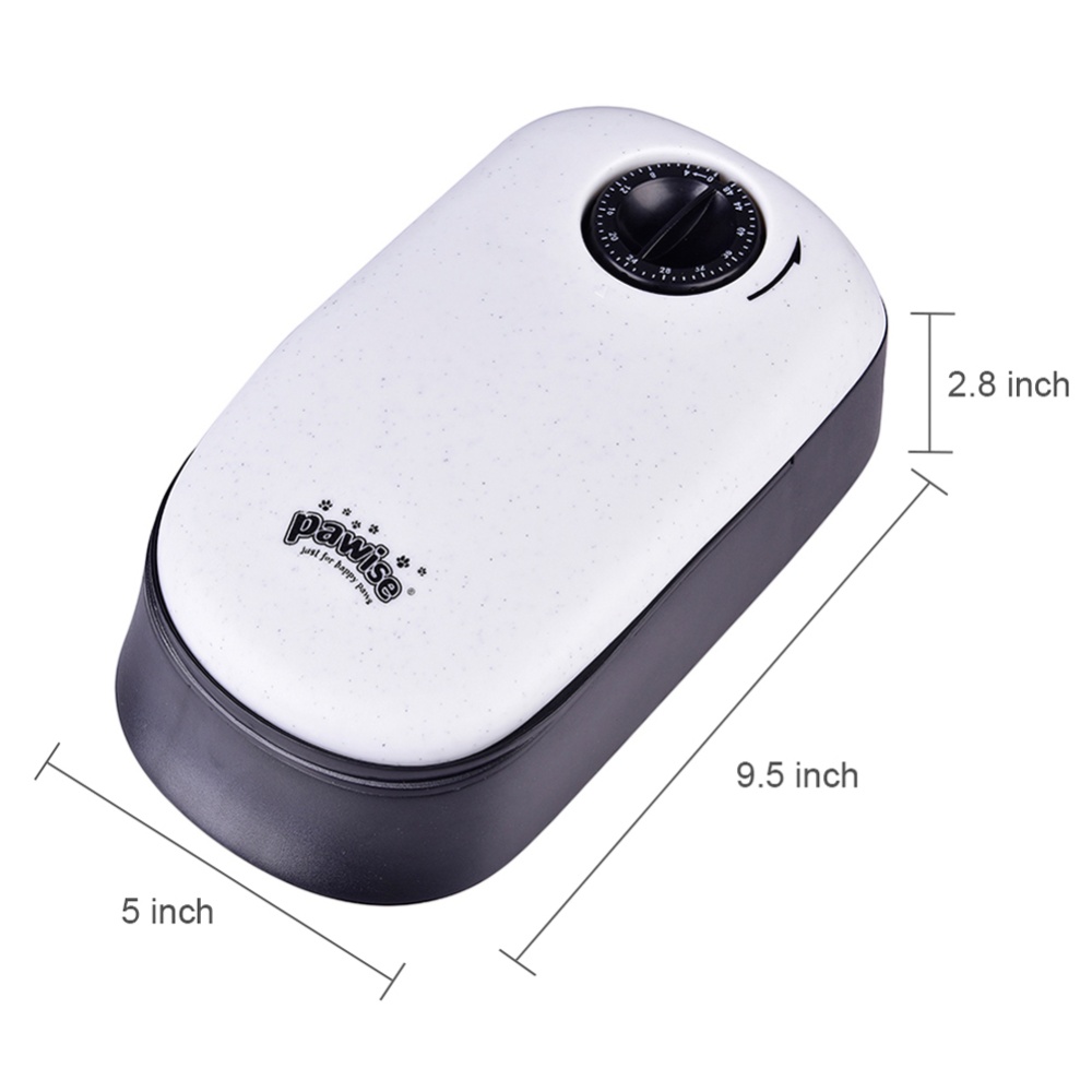 Pet Dog Timing Automatic Feeder Cat Dry Food Dispenser Dish Bowl white