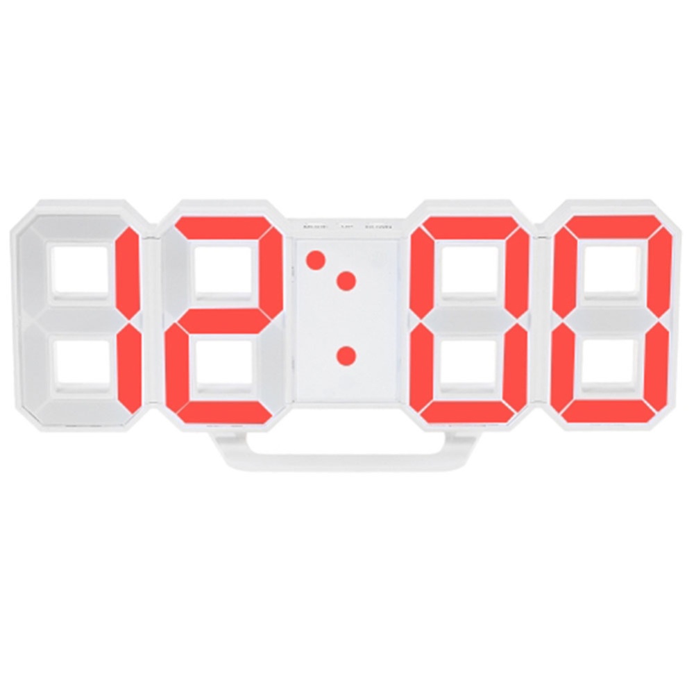 LED Wall Clock Alarm Digital 3D Living Room Explosion Models Electronic red