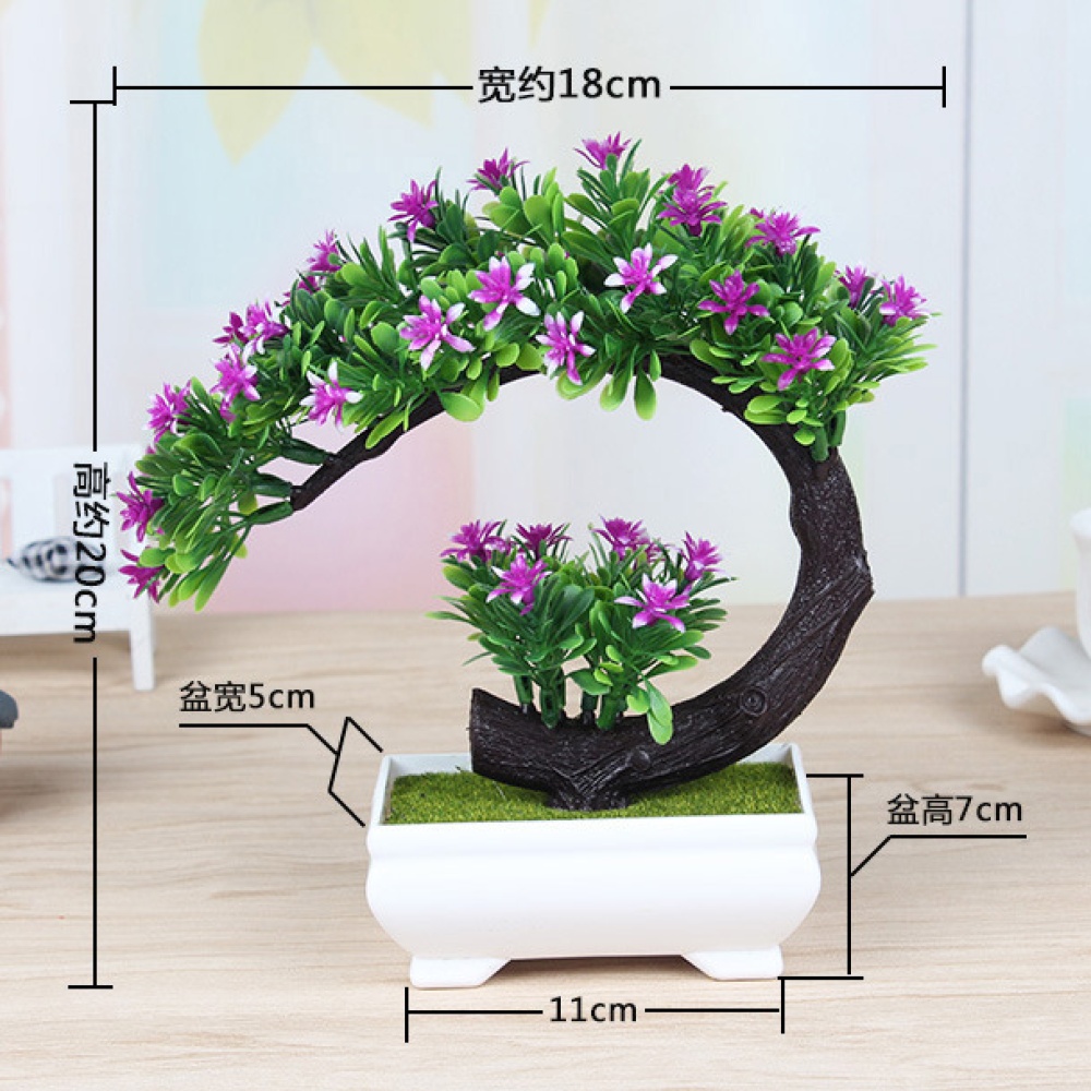 Creative Artificial Flower Bonsai Simulation Fake Plants for Home Office Decoration Pink - Image 3