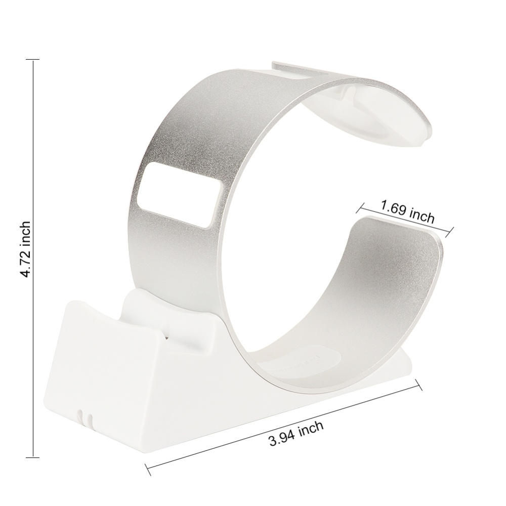 Aluminum Alloy Charging Support Iphone/iWatch Bracket Silvery - Image 2