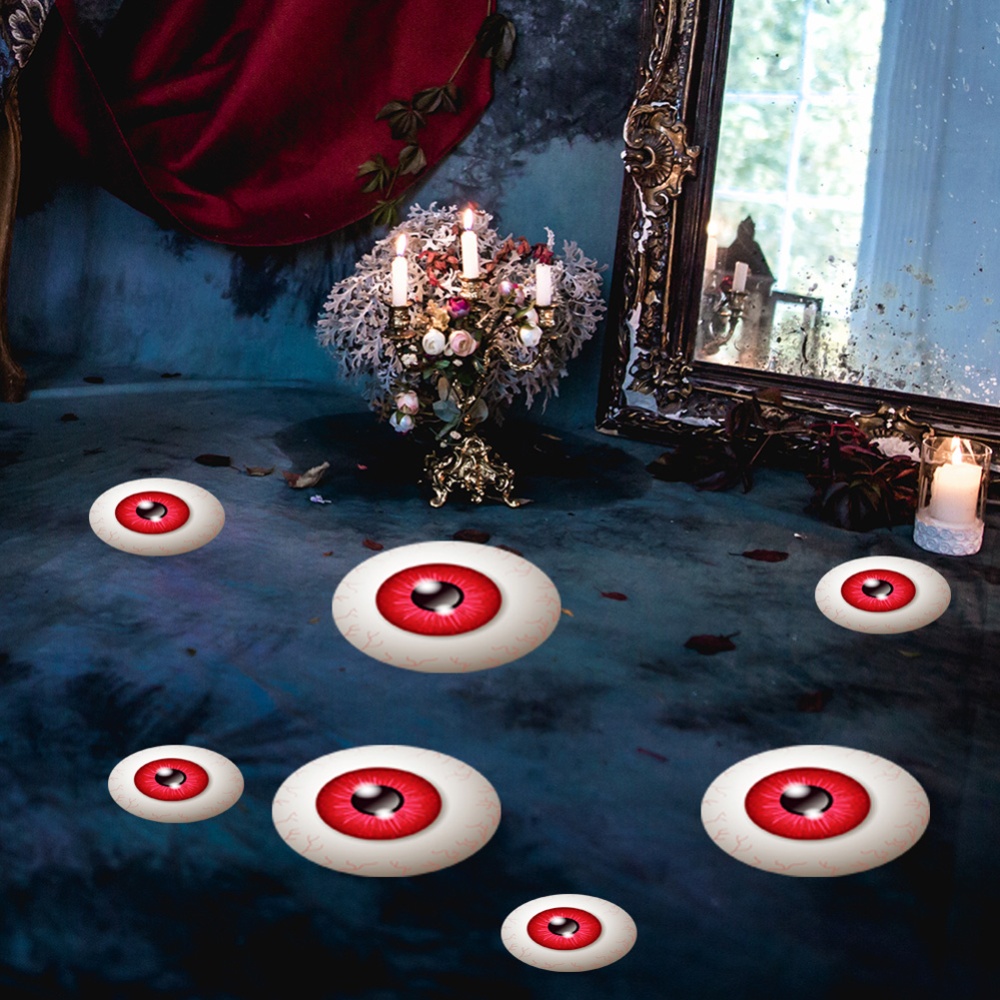 12Pcs Halloween Round Floor Sticker Home Decor Living Room Scary Eyes Wall Party Holiday Decals HW007 - Image 3