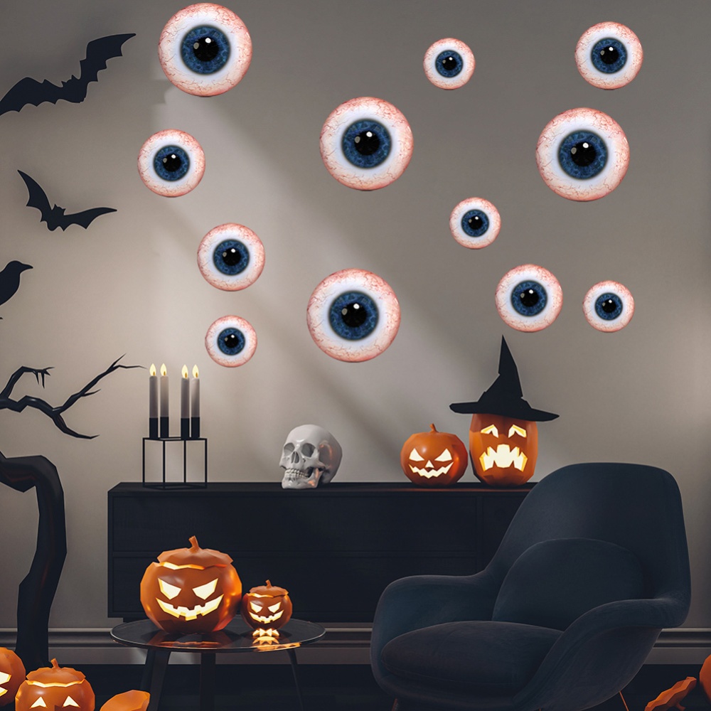 12Pcs Halloween Round Floor Sticker Home Decor Living Room Scary Eyes Wall Party Holiday Decals HW005 - Image 3