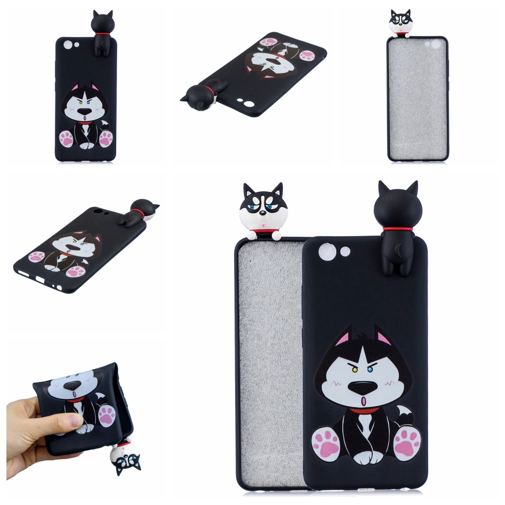 For VIVO Y71 3D Cute Coloured Painted Animal TPU Anti-scratch Non-slip Protective Cover Back Case cute husky - Image 2