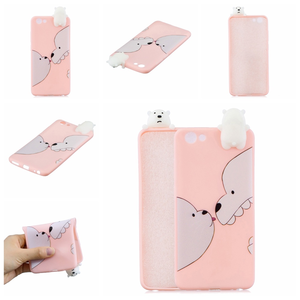 For VIVO Y71 3D Cute Coloured Painted Animal TPU Anti-scratch Non-slip Protective Cover Back Case Big white bear - Image 2