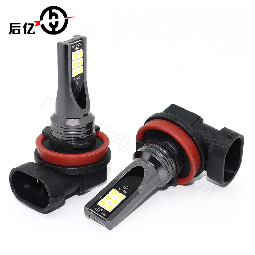 2pcs Car LED Headlamps Aluminium Alloy Fog Lights H8 H11 3030 12led High Power Headlights yellow_H8 / - Image 3