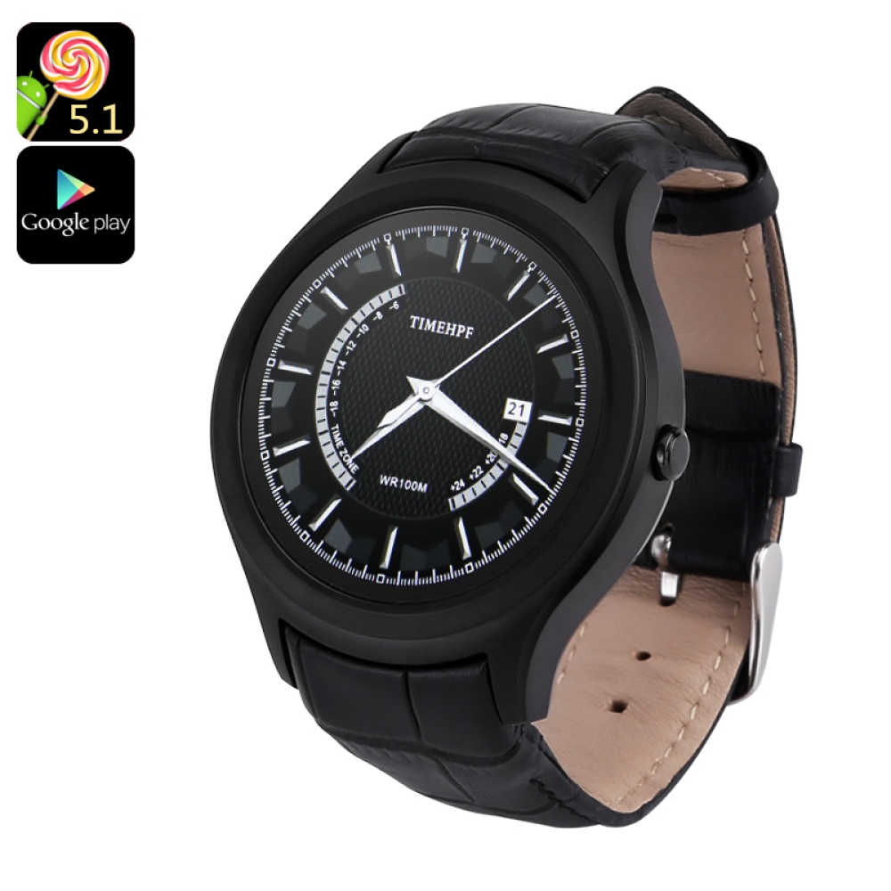 NO.1 D5+ Android Smart Watch - 1.3 Inch Display, Heart Rate, Pedometer, Bluetooth, Compatible With (Black) - Image 2