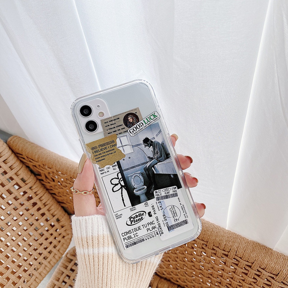 Phone Case for IphoneX/XS Fashionable Man Label Painting 2-tone Protective iphoneXsMax - Image 2