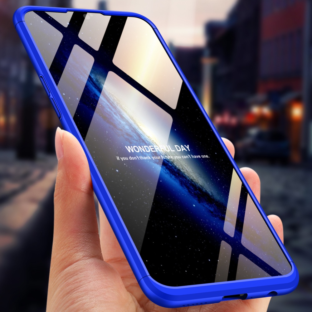 For OPPO F9/F9 Pro 3 in 1 360 Degree Non-slip Shockproof Full Protective Case blue black - Image 2