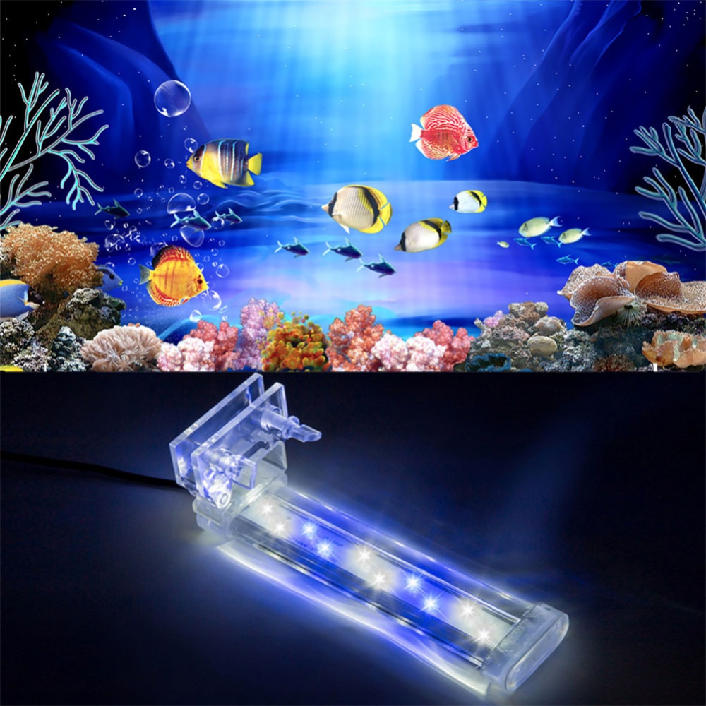 LED Lamp Fish Tank Crystal Aquarium Clip Light Plant Grow Lighting Europe Standard 5w - Image 2