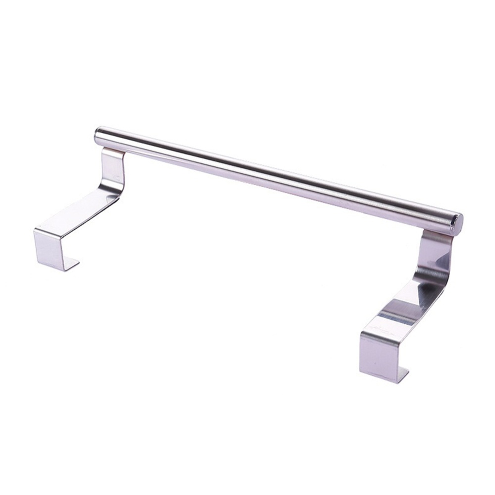 Kitchen Stainless Steel Door-hanging Towel Rack Single Rod Nail-free Duster Cloth Hanger small - Image 2