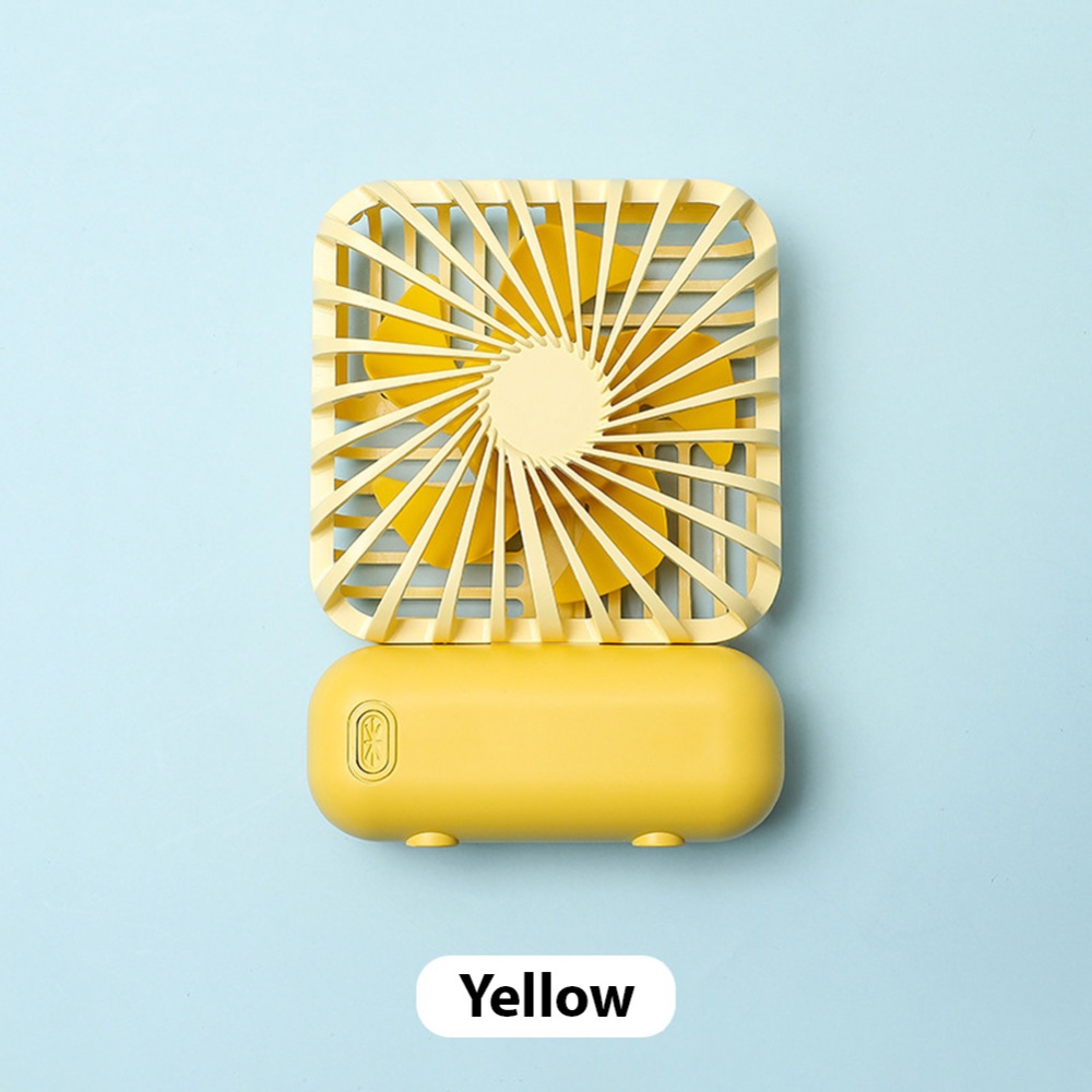 Mini Desk Fan Portable Handheld Outdoor Silent USB Rechargeable for Office Student yellow_11 * 6.5 3cm