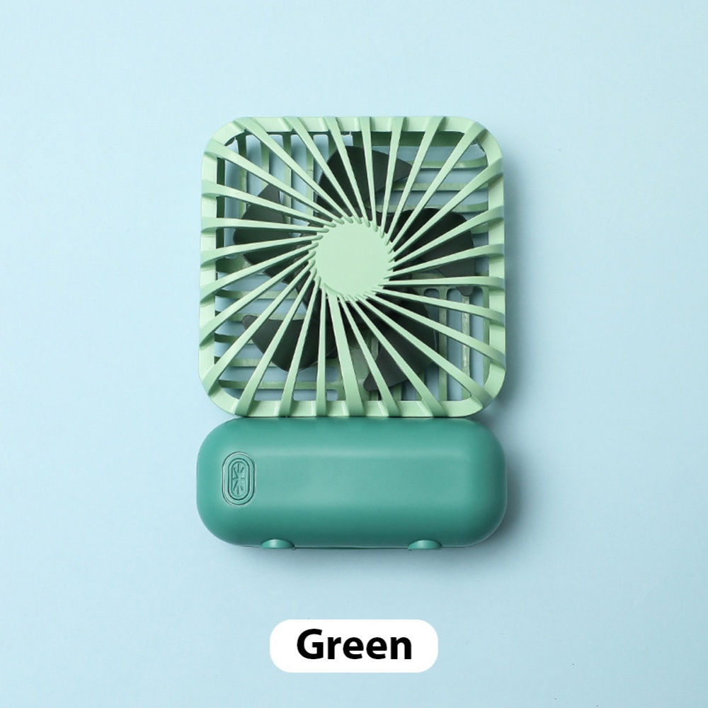 Mini Desk Fan Portable Handheld Outdoor Silent USB Rechargeable for Office Student green_11 * 6.5 3cm