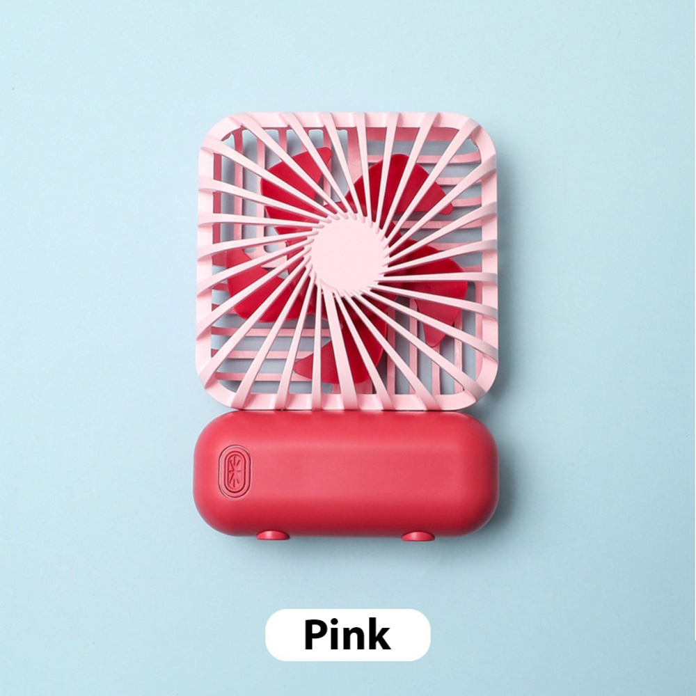 Mini Desk Fan Portable Handheld Outdoor Silent USB Rechargeable for Office Student Pink_11 * 6.5 3cm