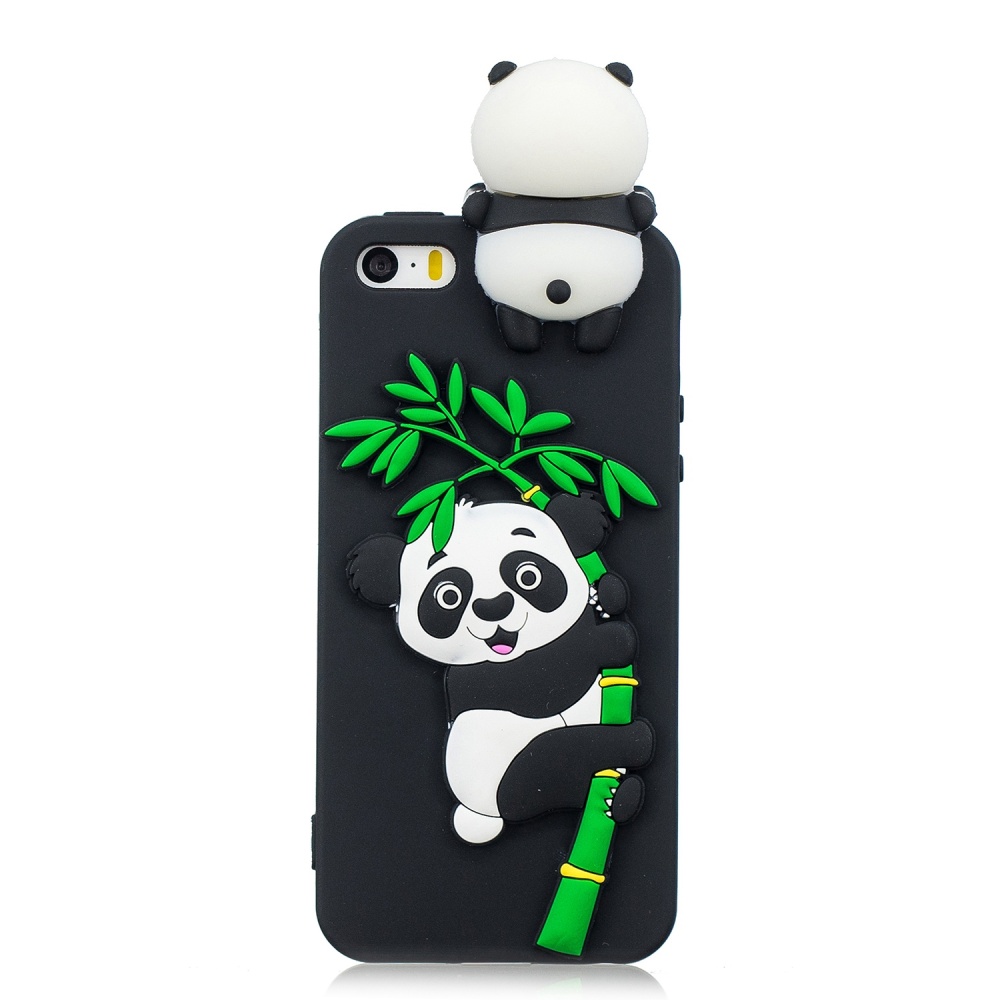 For iPhone 5/5S/SE/6/6S/6 Plus/6S Plus/7/8/7 Plus/8 Plus Phone Case 3D Cartoon Panda Bamboo Cellphone Back Shell Shockproof Smartphone Cover - Image 2