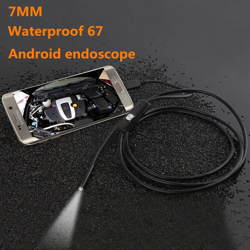 USB Endoscope Inspection Camera 7mm Android Borescope Waterproof HD black - Image 2