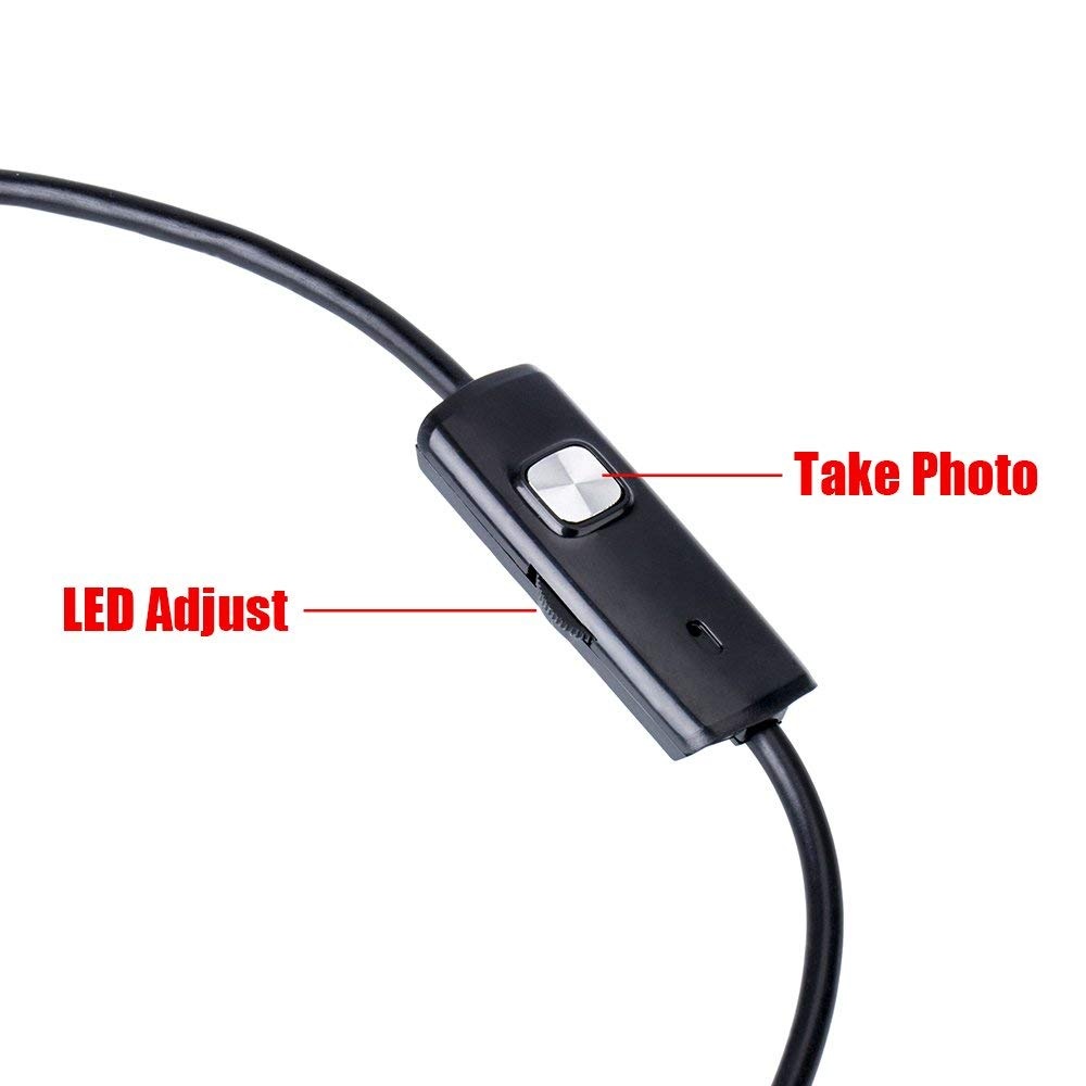 USB Endoscope Inspection Camera 7mm Android Borescope Waterproof HD black - Image 3