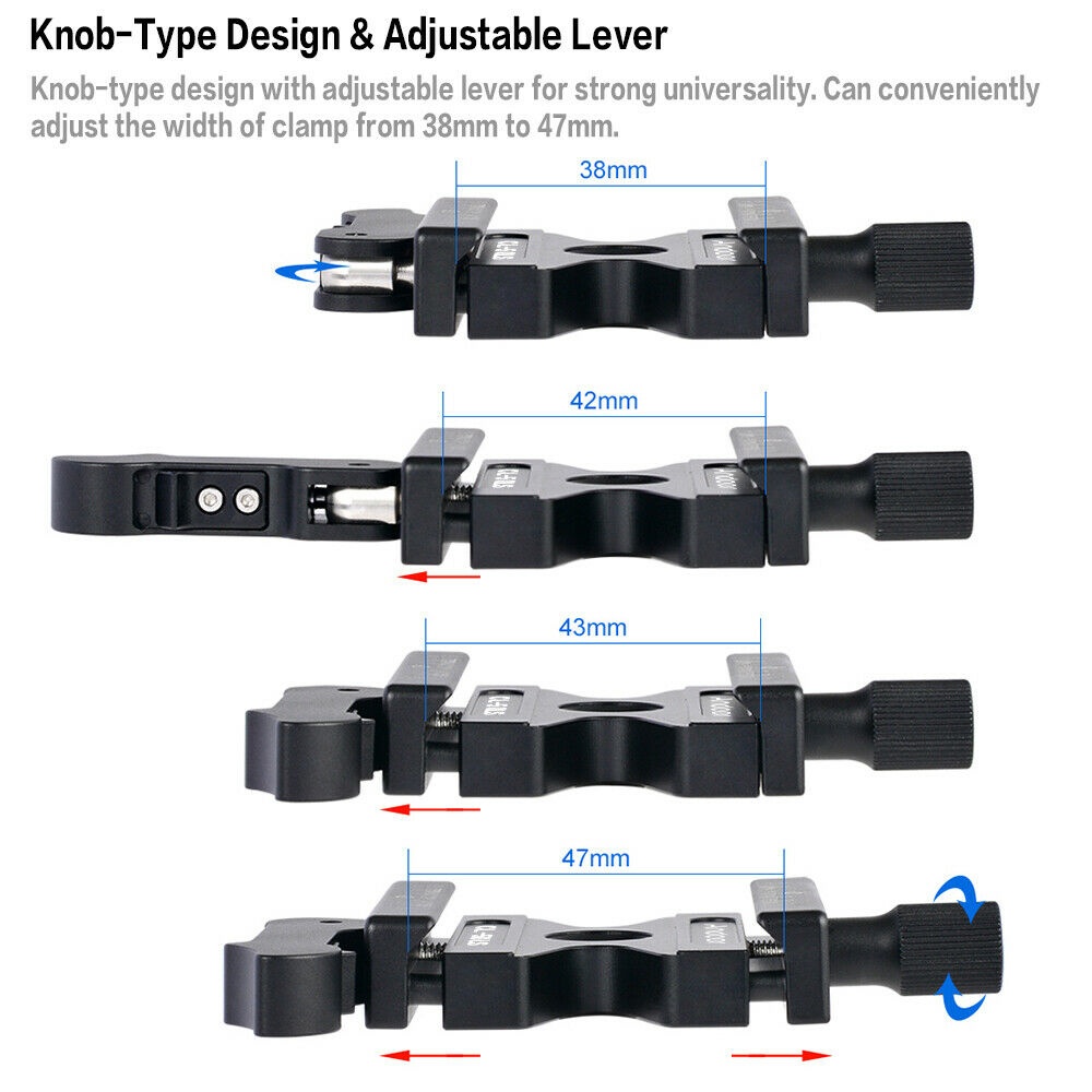 CL-50LS Aluminum Alloy Quick Release Clamp for Arca Swiss Plate Tripod black - Image 2