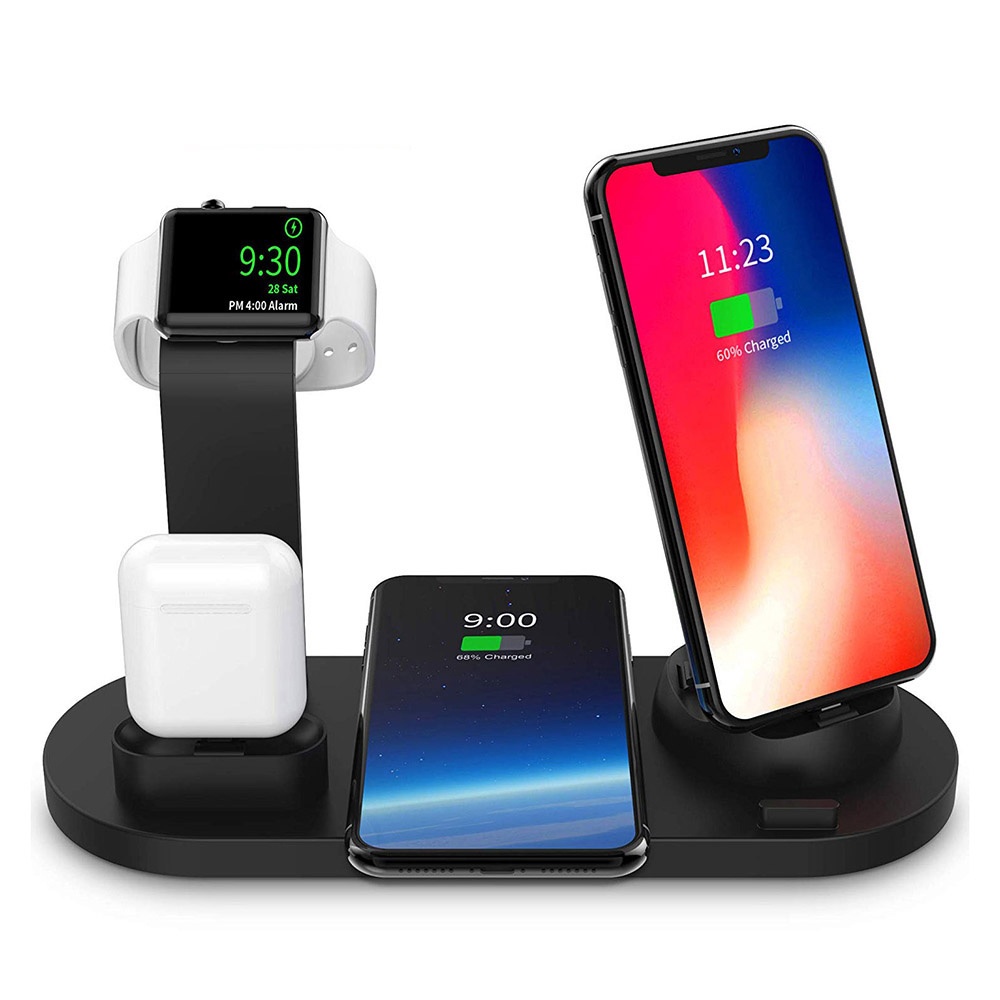 3 in 1 QI Wireless Charger Charging Dock for iphone X XS MAX XR 8 Plus USB 10W Fast Stand Apple Watch Airpods black - Image 2