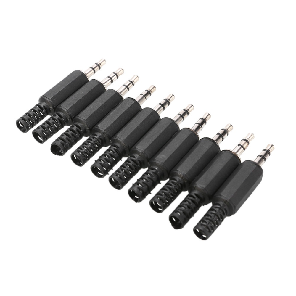 10pcs 3.5mm 1/8inches Male Plug Microphone Mono Stereo Audio Jack Earphone Adapter Connector - Image 2