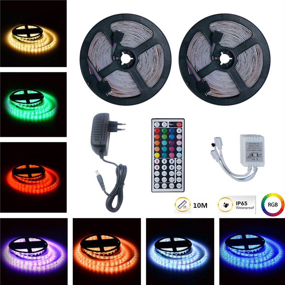 10M RGB LED Waterproof Strip Lights+44Keys Remote Control+Adapter European regulations - Image 3