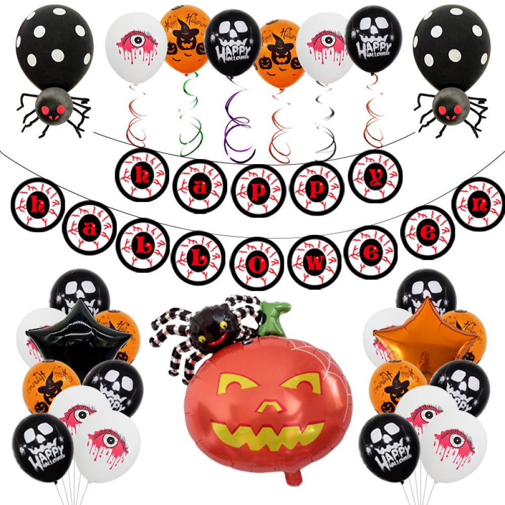 Horror Eye Pendant Balloons Set for Halloween Theme Party Decoration 3# spiral - Image 3